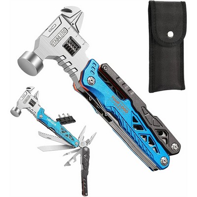 18-in-1 Adjustable Wrench Multitool with Hammer Functionality