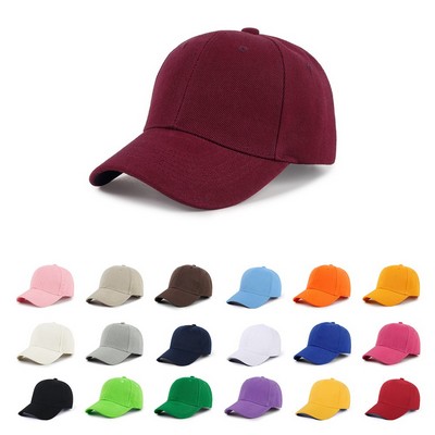 Kids' Stock Solid Color Polyester 6-Panel Cap