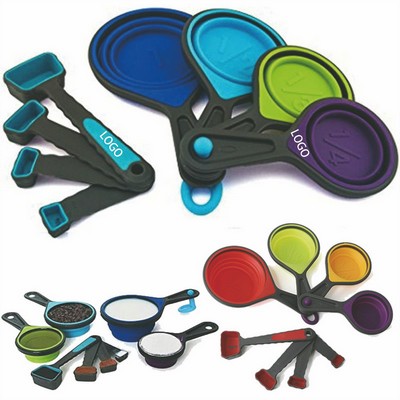 Collapsible Measuring Cup and Spoon Set, 4 Pieces