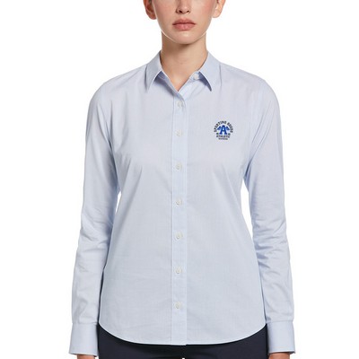 Perry Ellis Ladies Mini Grid Woven Shirt