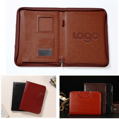 Leather Zippered Portfolio