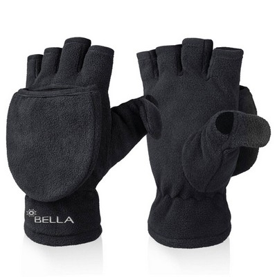 Winter Convertible Flip Top Warm Polar Fleece Gloves