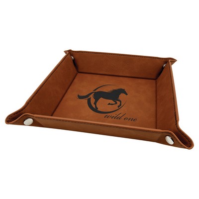 6" x 6" Snap Up Tray, Rawhide Laserable Leatherette