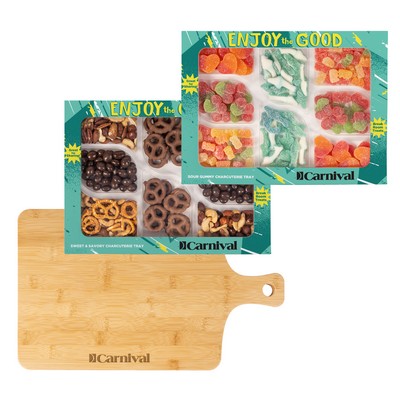 Sour Gummy & Sweet & Savory Charcuterie Trays with Bamboo Board