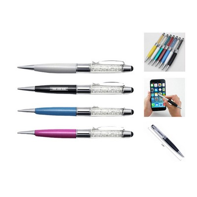 2-in-1 Personalized Crystal Pen with USB & Stylus