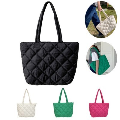 Puffer Quilted Tote Shoulder Bag