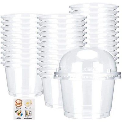 8 Oz Plastic Cups with Lids Clear