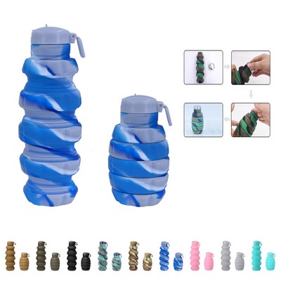 18 Oz Silicone Collapsible Grenade Water Bottle