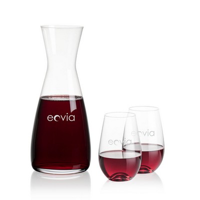 Portofino Carafe & Boston Stemless Wine