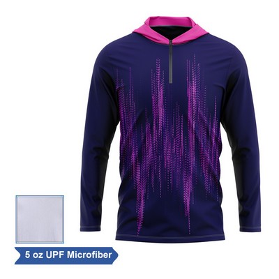 Sublimation UPF Microfiber Long Sleeve Hooded Quarter Zip - Unisex Kids