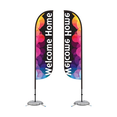 13' Double-Sided Custom Feather Flag with Cross Base