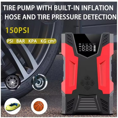 150PSI Powerful Tire Inflator Car Jump Starter Battery Pack