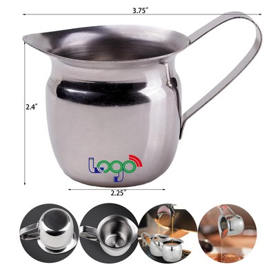 3 oz Creamer Pitcher Stainless Steel Bell Creamers Mini Cup Container for Serving Milk Coffee