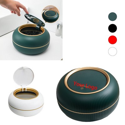 Round Desktop Trash Can with Lid