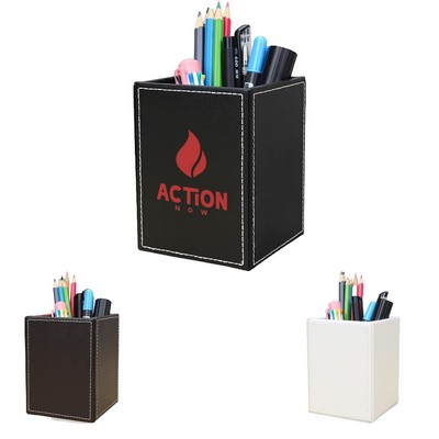 Square PU Pencil Holder Organizer