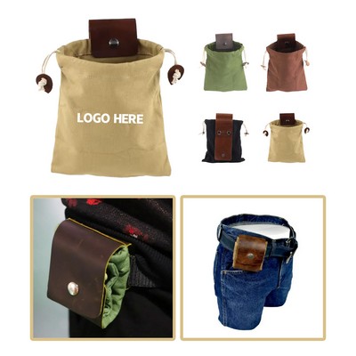 Collapsible Outdoor Foraging Bag with PU Leather and Canvas