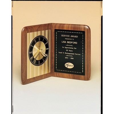 American Walnut Clock w/ Black Plate & Airflyte Edge (12 1/2"x9 1/2")