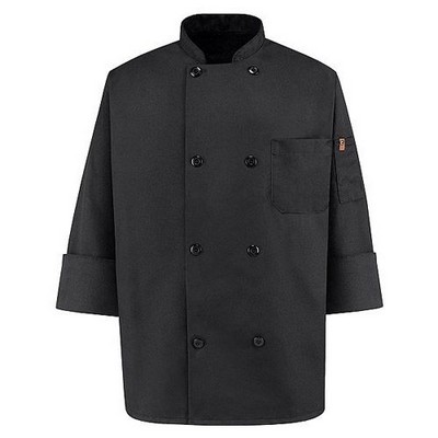 Red Kap® Black Eight Pearl Button Chef Coat