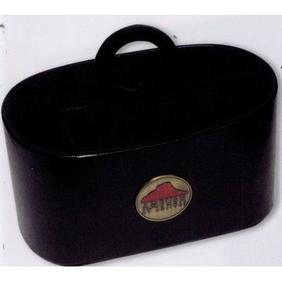 Leatherette Basket Organizer w/ Grab Handle