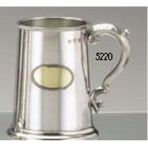 Pewter Classic Tankard w/Brass Oval