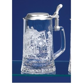 Glass Soccer Stein Mug