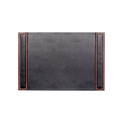 Leather & Walnut Brown Side Rail Desk Pad (25.5"x17.25")