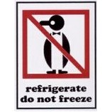 High Visibility Warning Labels (Refrigerate/ Do Not Freeze)