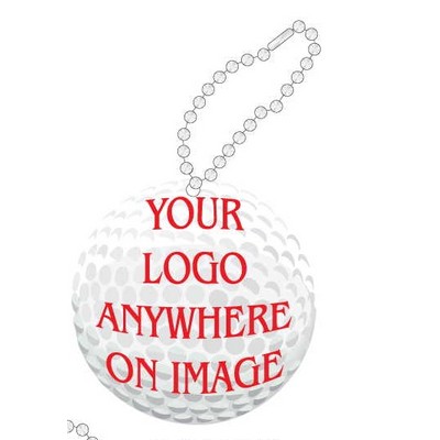 Golf Ball Promotional Key Chain w/ Black Back (10 Square Inch)