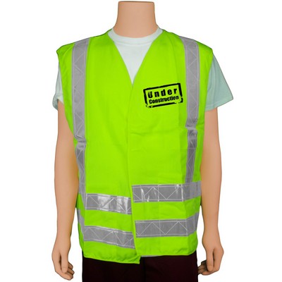 ANSI Class II Lime/White Hook & Loop Safety Vest (X-Large)