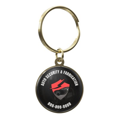 Vibraprint® Bright Gold Round Key Tag (1-1/8")