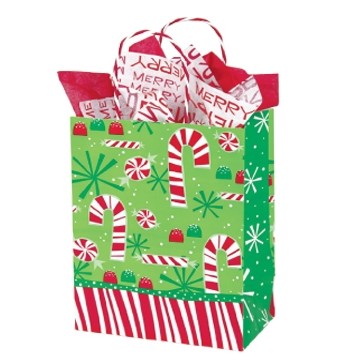 Contempo Cane Printed Paper Chimp Shopping Bag (8"x4 3/4"x10 1/2")