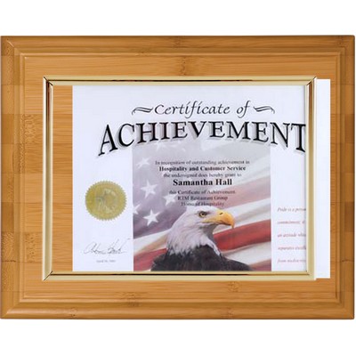 Genuine Bamboo Slide In Certificate Plaque-8x10" Doc