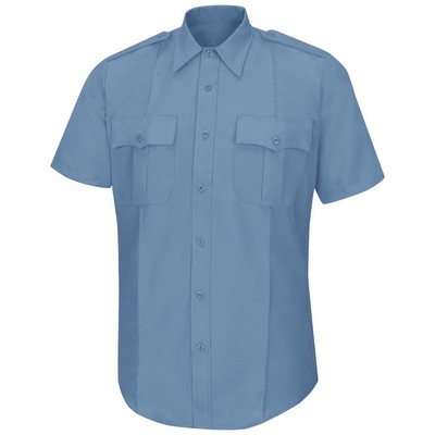 Men's Sentry™ Plus Shirt w/Zipper & Short Sleeves - Medium Blue