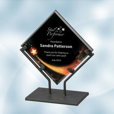 Star Galaxy Acrylic Plaque Award w/ Iron Stand (Small)