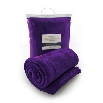 Micro Plush Coral Fleece Blanket - Purple (Overseas)