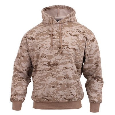 Adult Desert Digital Camouflage Pullover Hooded Sweatshirt (2XL)