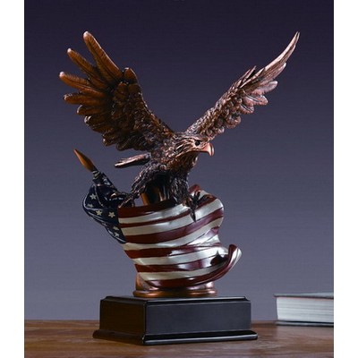 Eagle with Waving Flag, 11.5"W x 15.5"H