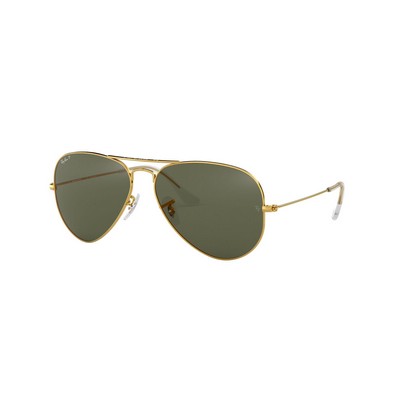 Ray-Ban® Gold/Green Polarized™ Aviator Sunglasses