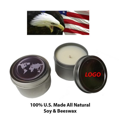 100% US Made Vanilla Scented Candle in Tin Case 6 Oz.