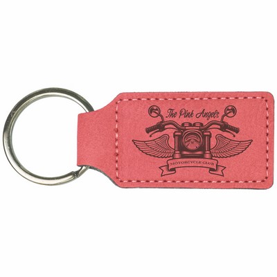 Leatherette Pink Keychain (2.75" x 1.25")