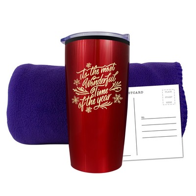 Fleece Blanket & Tumbler Combo Set