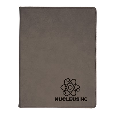 9½" x 12" Leatherette Gray Portfolio