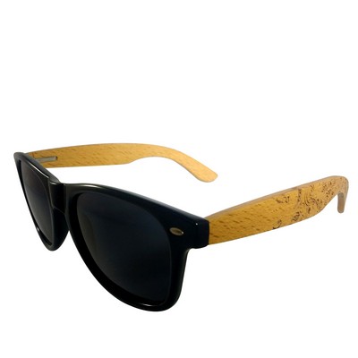 Wooden Sunglasses - Black Frames