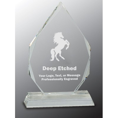 7" Diamond Crystal Award on Clear Pedestal Base