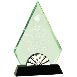 9" Diamond Horizon Glass Award with Black Base