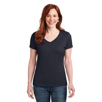 Hanes® Ladies Perfect-T Cotton V-Neck T-Shirt