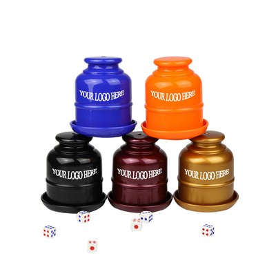 Solid Color Plastic Dice Shaker w/ Tray