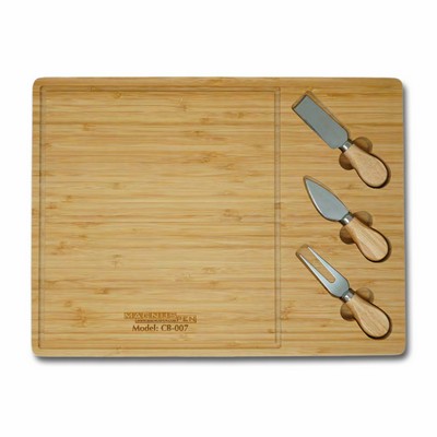 Bamboo Cheese Board & 3 Piece Utensil Set (3-5 Days)