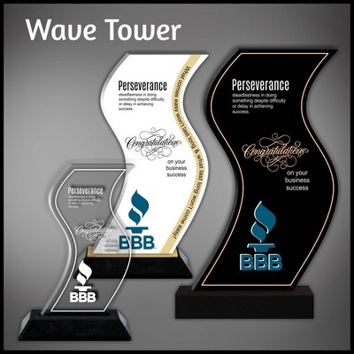 9" Black Wave Budget Acrylic Award