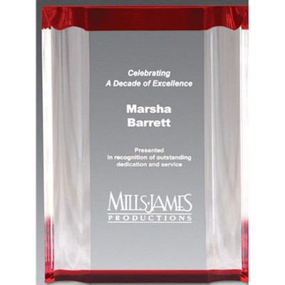 Channel Mirror Acrylic Award, Red, Medium (4-1/2"x6")